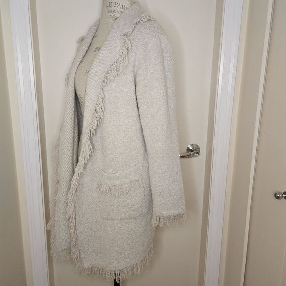 fringe knit blanket cardigan coat - Picture 2 of 11